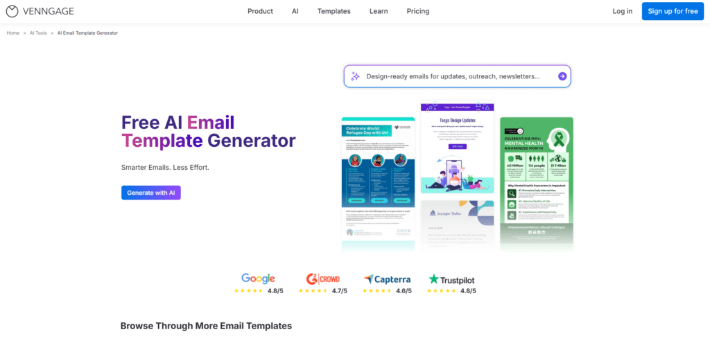 AI Email Template Generator by Venngage