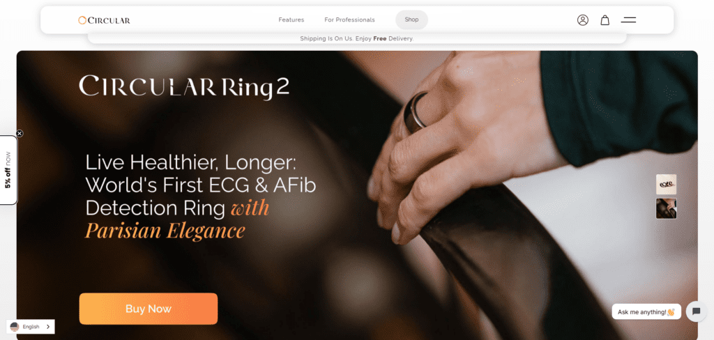 3. Circular Ring 2 with AI Wellness Assistant