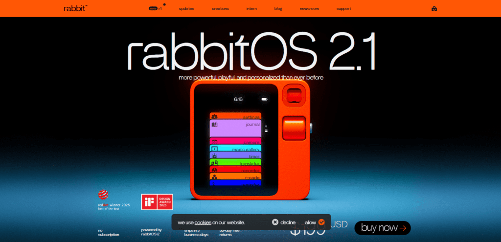 8. Rabbit OS 2.1 Agentic AI Companion
