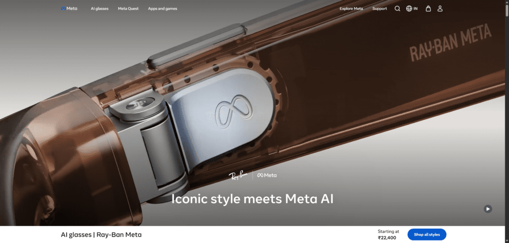 Meta AI glasses _ Ray-Ban Meta _ Meta Store (en-IN)