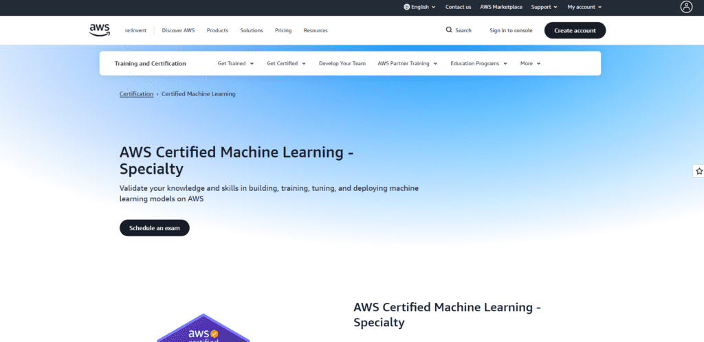 AWS Certified Machine Learning – Specialty