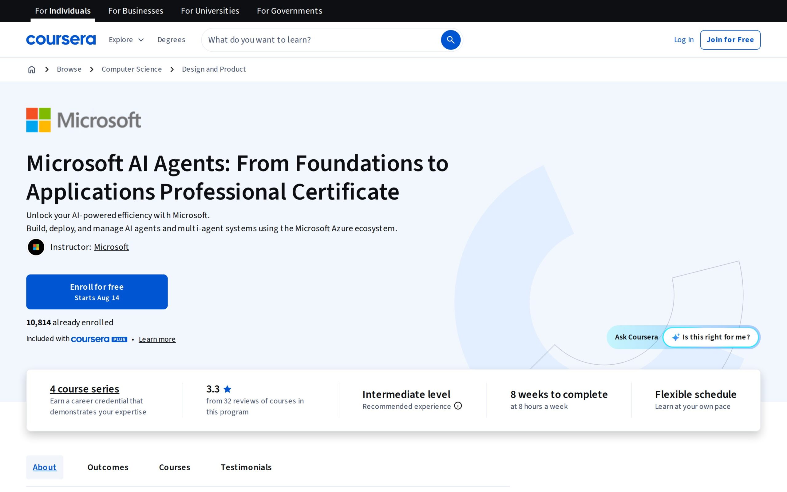 Microsoft AI Agents: From Foundations to Applications Professional Certificate