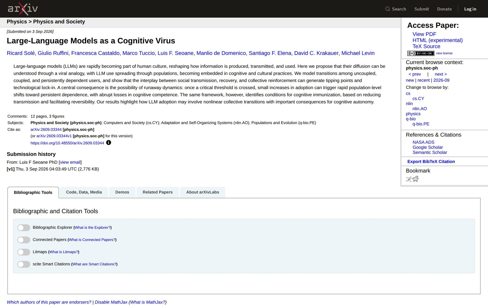 Large-Language Models as a Cognitive Virus